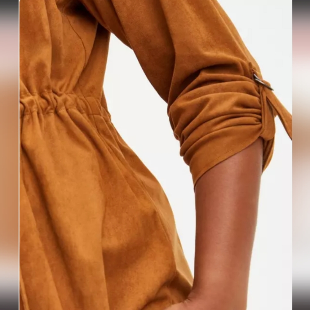 Torrid Faux Suede Drape Front Jacket Sz 1 - Picture 4 of 5